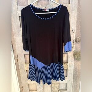 Black and Blue Striped Women's Top size m